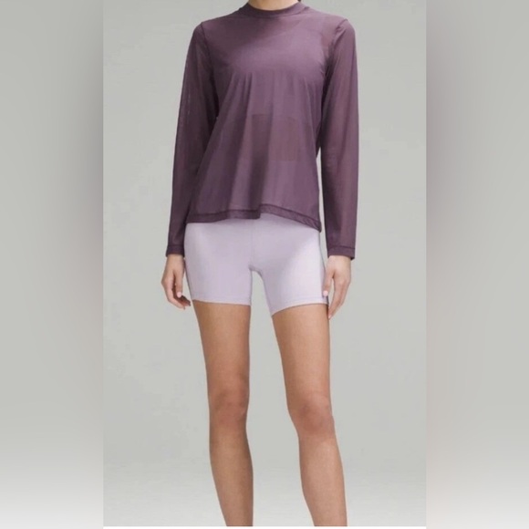 LULULEMON Keyhole Mesh Long-Sleeve Shirt in GRAPE THISTLE - Picture 3 of 16